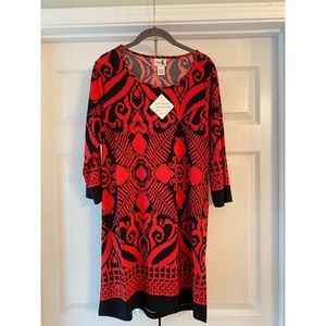 NWT! Red and black patterned dress